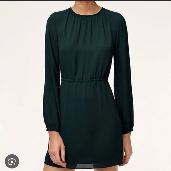 Aritzia Dark Green Long Sleeve Dress - Picture 1 of 2